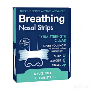 Bandes nasales transparentes OEM Breathe Right Extra Strength, adhésif puissant, invisibles, pour le ronflement et le sommeil. - Product Image 1