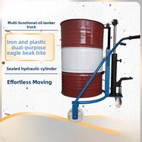 Nouveau chariot multifonctionnel pour fûts d'huile avec manutention hydraulique manuelle, disponible en options fer et plastique