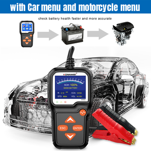 Testeur de <span class=keywords><strong>batterie</strong></span> automobile KONNWEI KW650, directement de l'usine, pour tester la tension de la <span class=keywords><strong>batterie</strong></span> de voiture, la résistance interne, le CCA, le SOC, le SOH - Product Image 5