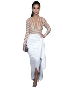 Роскошное белое вечернее платье-русалка из Дубая 2024, сексуальное, с высоким разрезом, для выпускного вечера, для женщин, подружек невесты, без рукавов, макси - Product Image 1