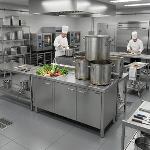 Évier en acier inoxydable SUS304 certifié NSF, station de préparation industrielle robuste avec rangement pour cuisine commerciale - Product Image 2
