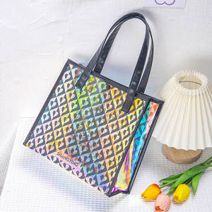 Sac de plage en PVC de luxe tendance de haute qualité, sac de shopping holographique à la mode avec logo, sacs à bandoulière pour femmes pour les voyages - Product Image 2