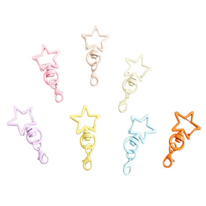 Cierre de mosquetón de estrella de cinco puntas de aleación de zinc de 50 mm, colgante para llavero, con pintura horneada, accesorio para joyería DIY - Product Image 3