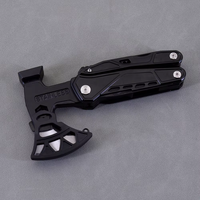 Hache de survie multifonction EDC, outil portable de camping pliable avec pince, marteau, tournevis, ouvre-bouteille et silex, manche en aluminium