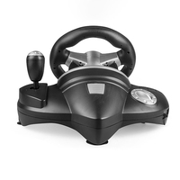 Volant de course Honcam PC 270 degrés, volant de simulation de conduite avec pédalier et levier de vitesses réactifs pour jeux de course PC PS3