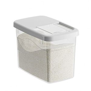 Seau à riz en plastique anti-humidité avec couvercle épaissi pour la cuisine, idéal pour le stockage de céréales, farine et aliments - Product Image 3