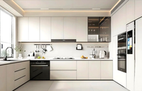 Ensemble de meubles de cuisine modulaires complets de style campagnard français blanc vintage, meubles de cuisine sur mesure pour la maison