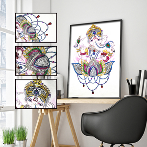 Pittura a diamante 5D forma speciale fai da te per adulti e bambini fatto a mano con strass ricamo indiano Buddha elefante Still Life <span class=keywords><strong>Art</strong></span> - Product Image 1
