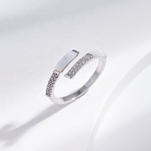 OEM plata 925 sterling silver adjustable cheap woman fashion <b>ring</b> wholesale wedding 18k gold clover <b>dainty</b> zircon finger <b>rings</b> - Product Image 2