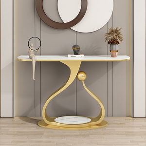 Mesa de Entrada Moderna de Lujo con Tablero de Roca, Consola Decorativa <span class=keywords><strong>para</strong></span> Sala de Estar, Mueble de Porche con Entrega a Domicilio, Decoración <span class=keywords><strong>para</strong></span> <span class=keywords><strong>Pasillo</strong></span> - Product Image 5