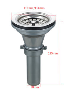 Kit de vidange et de blocage d'évier de <span class=keywords><strong>cuisine</strong></span> en acier inoxydable H SS304/201 avec <span class=keywords><strong>siphon</strong></span>, bouchon de tuyau et raccord, facile à <span class=keywords><strong>nettoyer</strong></span>, garantie 1 an - Product Image 2