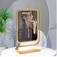 Présentoir de table A4 A5 en acier inoxydable porte-affiche publicitaire à 360 degrés plateau tournant présentoir rotatif