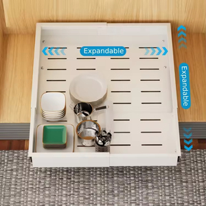 Cajón de Cubiertos Plegable de Acero al Carbono con Recubrimiento en Polvo, Montado en la Pared, Deslizable, Extensible, para Almacenamiento en Gabinetes - Product Image 2