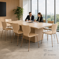 Chaise de réunion empilable avec dossier en bois pour salle de réunion