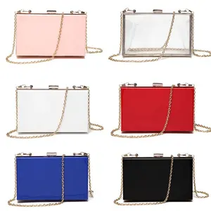 2023 Fashion Acrylic Clear Purse Cute Transparent Crossbody Bag Handbag Chain Shoulder Evening Clutch Bag