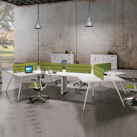 Bureau Mobilier Fabricants Bureau Poste de travail Mobilier de bureau Bureau modulaire 4 places Bureau du personnel blanc personnalisé