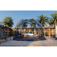Dôme préfabriqué transparent pour jardin, villa, camping, avec structure en aluminium et design minimaliste