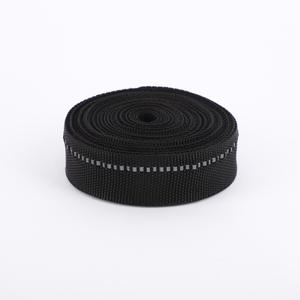 Nastro Riflettente in Polipropilene Nero da 20mm 25mm 38mm di Larghezza, Nastro Glitterato per Borse, Indumenti, Collari per Cani - Product Image 3