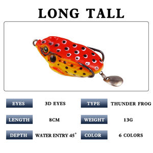 Señuelo de pesca de superficie con veneno de rana, 8cm 13g, doble anzuelo giratorio para pesca de lubina - Product Image 5