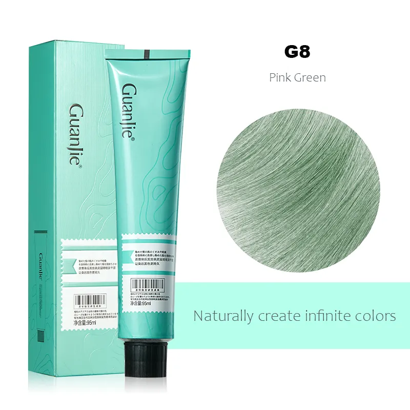 G8 rosa verde proprio marchio OEM di alta qualità cambio e schiena naturale a base di erbe non allergico eco friendly colorante permanente per capelli