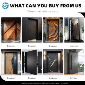 ประตูเหล็กนิรภัยแบบ Pivot สไตล์อเมริกัน คุณภาพสูง สำหรับบ้าน ประตูทางเข้าด้านหน้า - Product Image 5