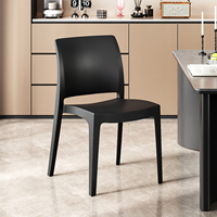 Chaise en plastique empilable épaissie - Design minimaliste, dossier confortable, robuste et durable pour la salle à manger ou les petits espaces