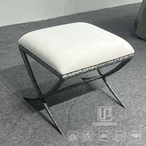 Nuevo Diseño de Muebles para Sala de Estar, Sillón con Estructura de Hierro y Cobre Vintage, Tela Suave al Tacto, Reposapiés Bajo, Hierro y Cobre Vintage - Product Image 5
