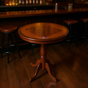 Table d'appoint de pub ronde en bois de 42 pouces avec collection de tables de bar au design échiquier - Product Image 2