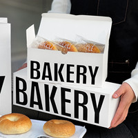 Boîtes d'emballage rectangulaires personnalisées de style européen pour beignets, desserts, pains, boîtes cadeaux, boîtes à toasts, impression de logo