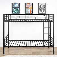 Lit superposé en métal Queen Size, cadre en fer moderne avec échelle, mobilier de maison pour appartement, prix usine