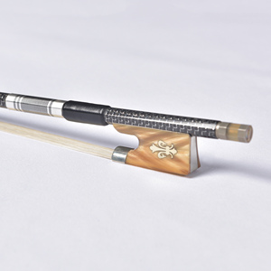Bâton rond en Fiber de carbone tressé en soie d'argent bien équilibré, archet de violon 4/4 crin de cheval de <span class=keywords><strong>mongolie</strong></span> de haute qualité - Product Image 1