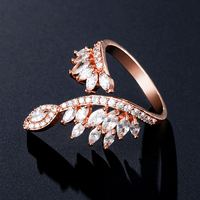 RAKOL RP2148 CZ Cincin Ular Perak Berlapis Emas Asli Cincin yang Dapat Disesuaikan Perhiasan Unisex Wanita Gaya Baru 2022