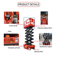 Plateforme élévatrice à ciseaux mobile hydraulique professionnelle de marque chinoise Three-point, capacité 320 kg, hauteur de levage 20 m