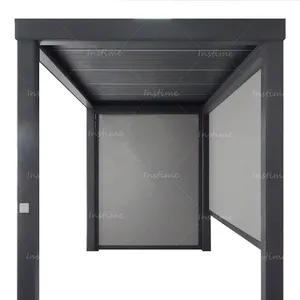 Perfil de aluminio Instime jardín edificio pérgola plegable cobertizo de almacenamiento techo de PVC personalizado al aire libre Gazebo plegable eléctrico Pergol