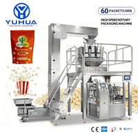 Machine d'emballage automatique YH pour sachets Doypack à fermeture éclair, pour pop-corn, chips, snacks soufflés et autres aliments en sachet stand-up