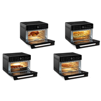 Four à friteuse à air électrique familial 1800W avec écran tactile, 30L, sans huile, 5 accessoires pour pizza, poulet, four à convection de comptoir
