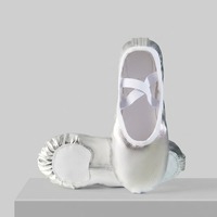 Chaussons de ballet pour filles BW15, dessus en PU, semelle fendue or et argent, chaussures de danse pour l'entraînement en salle, pour la pratique à l'école de danse