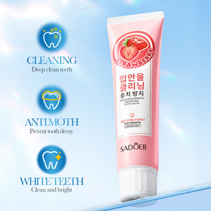 Dentifrice à la fraise SADOER, <span class=keywords><strong>anti</strong></span>-caries, élimine le <span class=keywords><strong>tartre</strong></span> jaune, haleine fraîche, soin buccal - Product Image 4