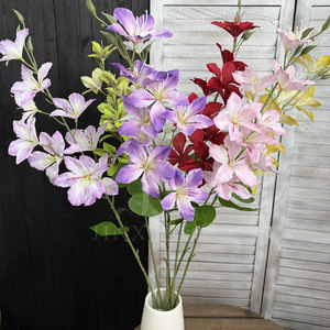 Bouquet de fleurs artificielles de Bauhinia Jinxi, fleurs en soie, branche unique, blanc, rouge, jaune, pour la décoration de la maison et des mariages - Product Image 2