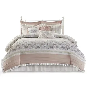 Горячая распродажа Оптовая продажа на заказ 9 шт. плоский лист набор постельных принадлежностей Queen соответствующие наволочки подушки одеяло для девочек