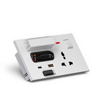 Câble de charge rétractable USB multifonction, port Type-C, prise 13A, 3 prises, normes britanniques/européennes, prise murale universelle