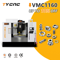 Centre d'usinage vertical CNC 3 axes VMC1160 avec broche BT40 à prix compétitif pour le traitement des métaux