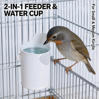 Contenants et gobelets en plastique durables, écologiques, anti-déversement et anti-éclaboussures pour l'eau et les aliments des oiseaux
