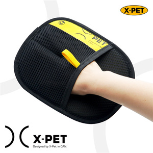 Gant de toilettage pour animaux X-Pet, taille standard, peigne rond, éponge en polyester, pour chat à poils longs - Product Image 1
