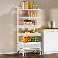 Support de rangement de cuisine multi-scènes Salle de bain Chariot de rangement sur roulettes en métal Organisateur Chariot utilitaire