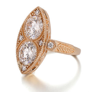 Bagues en or jaune massif 18K 14K 10K sur mesure avec diamants de laboratoire DEF VVS, bijoux de mode faits à la main pour femmes, pour les fêtes - Product Image 2