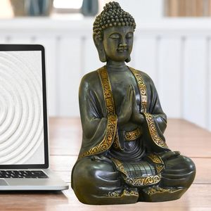 Estatua Grande de Buda en Meditación, Edición Navideña, 37.5x15x24cm, Exquisita Estatua de Buda de Resina Pintada a Mano, Meditación Serena - Product Image 2