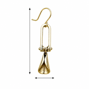 Orecchini pendenti vintage a forma di campanella a vento con fiori, delicati gioielli floreali da donna - Product Image 5