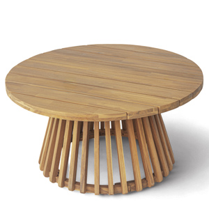 Outdoor Acacia Wood <b>Round</b> Coffee <b>Table</b> Teak Finish <b>Patio</b> Lawn Balcony - Product Image 5