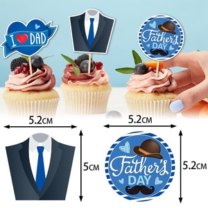 Nouveauté Fête Fête des Pères Anniversaire Décorations Fête Fête des Pères 8 Pièces Ensemble de Toppers pour Cupcakes Joyeuse Fête des Pères Piques à Gâteau Thème <span class=keywords><strong>Papa</strong></span> - Product Image 3